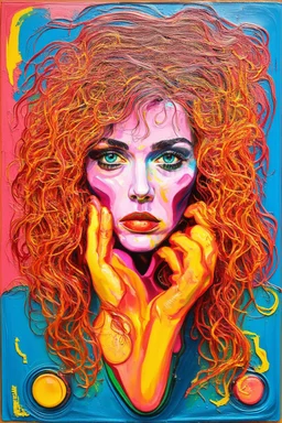 The self-referential loop is the heart of the human condition; Lowbrow 1970's; Thick Acrylic Paint