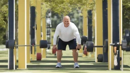 الصورة تُظهِر رجل يقوم بممارسة التمارين الرياضية في الهواء الطلق، حيث يرتدي ملابس رياضية ويمسك بالأوزان. تعكس الصورة التحفيز والتفاني في تحقيق نمط حياة صحي ومتوازن من خلال ممارسة النشاط البدني. تُجسِّد هذه الصورة أهمية الحفاظ على الوزن المثالي وتوجيه الجهود نحو الوقاية من السمنة والسرطان من خلال النشاط البدني اليومي.