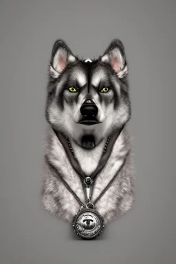 silver steampunk husky gamer logo tambs