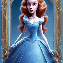 extrem tim burton style cinderella, ultra detailed,