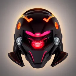 cyber bee, sci-fi, rounded face, blood, black, gold, brown, samurai helmet, decorative color feathers, retro, simetric, circuits, neon style, a lot of led lights, fog, rain, leather, vibrant color, highly detailed, art stations, concept art, smooth, unreal engine 5, god rays, ray tracing, RTX, lumen lighting, ultra detail, volumetric lighting, 3d, finely drawn, high definition, high resolution.