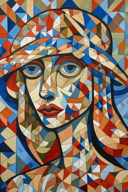 Woman crochet cubism