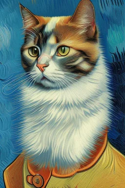 Portrait of a cat by Van Gogh