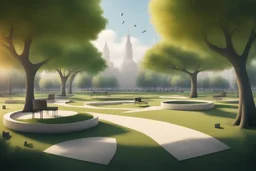 a park in the style of music