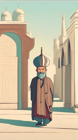 2D. animated. vector. Walking. cartoon. Ottoman. Digital painting. minimal, Vector, 3 color. minimal