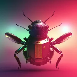 Steampunk bug,steampunk center composition, ultra realistic, shiny, smooth, studio quality, octane render, Surrealism, Triadic colour scheme,glow-stick, ambient lighting,nightclub lighting, polaroid, 100mm, --ar 1:1 --v4