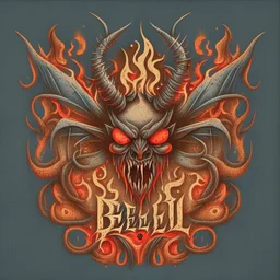 "Craft a compelling and infernal logo for 'Beelzebub,' channeling the essence of this demonic entity. Infuse the design with dark and sinister aesthetics, incorporating devilish symbolism, intricate details, and an overall malevolent atmosphere. Utilize a color palette that conveys the fiery depths of hell, and employ typography that exudes a sense of demonic authority. The logo should evoke fear and fascination, capturing the legendary and malefic nature of Beelzebub."