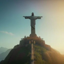 Christ the Redeemer, beautiful,wonderful, shape detailed, landscape,sunset, unreal engine 5, cinematic lighting, photorealistic, realistic, hyper detailed, 8k, octane render, cinema 4d