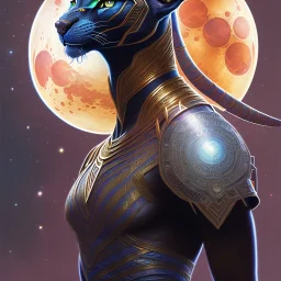 sango fantasy, fantasy magic, intricate, sharp focus, illustration, highly detailed, digital painting, concept art, matte, artgerm and paul lewin and kehinde wiley, masterpiece Asian black panther Aztec pyramid silver space lady space blood moon galaxy