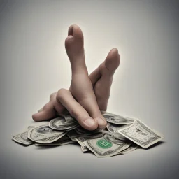 cloven foot holding money