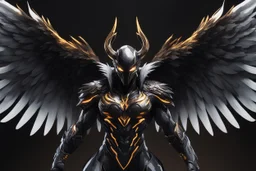 grendel in 8k solo leveling shadow artstyle, venom them, neon effect, big white wings, feathers, full body, apocalypse, intricate details, highly detailed, high details, detailed portrait, masterpiece,ultra detailed, ultra quality