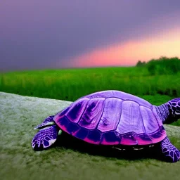 turtle and purple sky