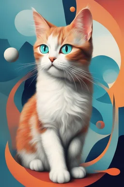 A cat, abstract and surrealism