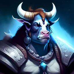portrait of space barbarian bovine-person