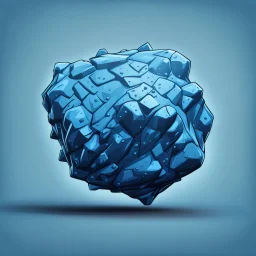 blue cartoon asteroid stylized