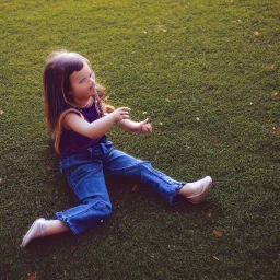 Portrait of girl playing on the ground