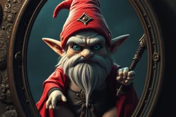 shiny yoga tradigrade gnome priest thief mage fat vampire semi transparent eyes in front of mirror