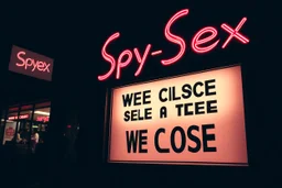the spysex company filing for bankruptcy with we are closed sign in deep code