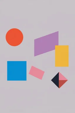 Abstract geometrical shapes in three different colors