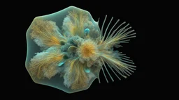 3D-rendered organics form, futuristic, fantasy, nuclear, geometrical shape, single colorful objects, fractal, abstract, scientific, black background, octane render, 8k post-production, artstation: award-winning: atmospheric: commanding: fantastical: clarity: 16k: ultra quality: striking: brilliance: liquid medium: stunning colors: amazing depth; lens: f/8, 28mm
