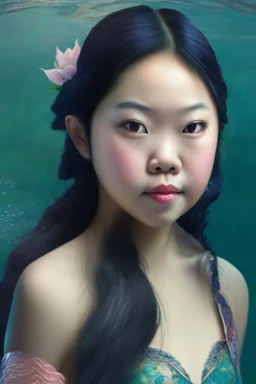 asian girl dressed like a mermaid