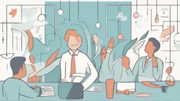 An image depicting a person radiating happiness and success in their professional field, reflecting the journey of discovering an ideal career path and personal and professional growth for a fulfilling and content professional life.