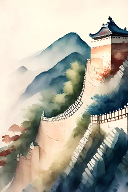 The Great Wall of China,watercolor ,pattern,4k
