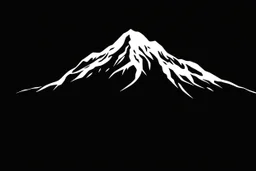 mountain vector shape, white on black