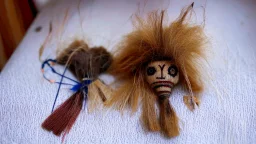 ritual doll made of hair from the floor of a barbershop