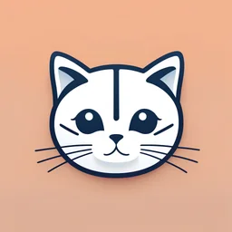 reddit app logo, cute cat, simple, face, closeup, bold lines, app logo