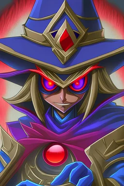 Dark magician comic style red eyes