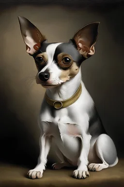 portrait of gray american rat terrier by michelangelo