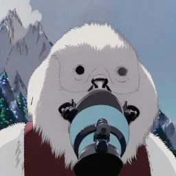 A Yeti with a gas mask