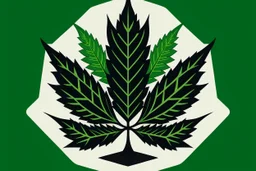 bentley style logo but with canabis leafs