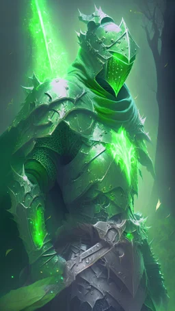 green curse aura, medieval knight
