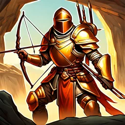 fantasy tcg art of a sci-fi crossbow soldier man with knight mask