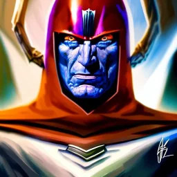 ultra detailed fullbody portrait of Magneto Villain , extremely detailed digital painting, extremely detailed face,crystal clear eyes, in the style of Simon Bisley and Ken Kelley and Frank Frazetta and robert e howard and pablo oliveira, mystical colors, perfectly centered image, perfect composition, rim light, beautiful lighting,8k, stunning scene, raytracing