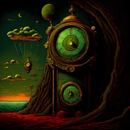 an artwork in the surreal style which shows : a timer