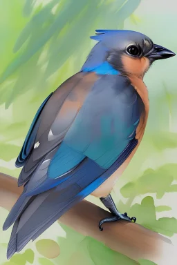 Watercolor painting of a stellars jay