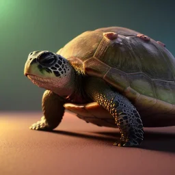 DJ turtle, unreal 5, octane render, cinema4d, redshift render, hyper realistic, cenematic, vibrancy, synthwave, retouch, centered, dynamic lighting, dramatic lighting, 4k, highly detailed, attractive beautiful, realistic, epic composition, holographic,