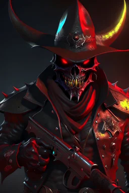 Gunslinger demon, photorealistic