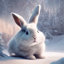 white rabbit, natural pigment, extremely sharp detail, finely tuned detail, ultra high definition, 8 k, unreal engine 5, ultra sharp focus, winter ambiance