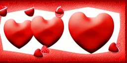 Valentines day background banner - abstract panorama background with red hearts - concept love