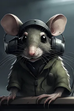 happpy rat with a headset on from the game tarkov