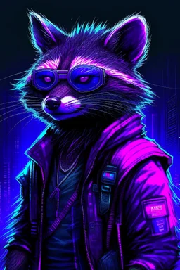 cyberpunk racoon