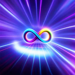 infinity symbol brightly coloured ∞ moving at warp speed, colours from infinity flowing through image with speed, DSLR with a 80mm lens, set to f/16 and a slow shutter speed of 1/15s, striking, neon, chiaroscuro, dramatic, captivating, powerful, fantasy, beautiful, octane render, 16k post-production, artstation: award-winning: atmospheric: commanding: fantastical: clarity: ultra quality: striking: brilliance: stunning colors: amazing depth; lens: f/11, 35mm