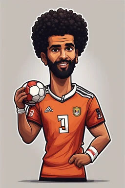 Mohamed Salah Egyptian football player cartoon 2d