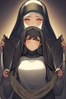 wrinkly young animated nun