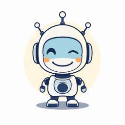 AI LOGO Robot simple, winking face happy