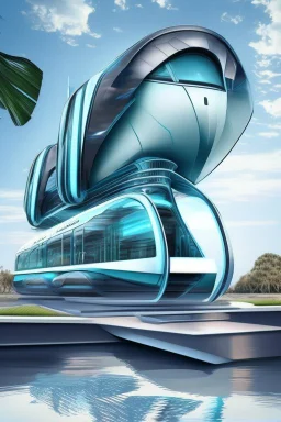 Water metro design, modern, sophisticated, futuristic, assume year to be 2100